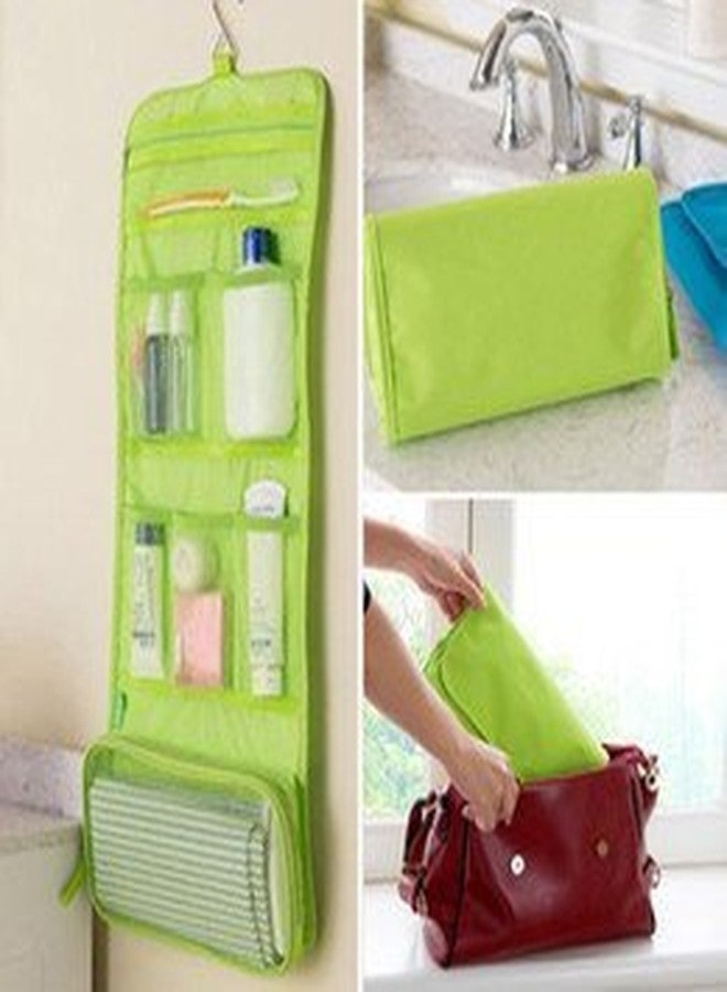 SEVIA Toiletry Bag - Organize Your Toiletries/Cosmetics Into 5 Pocket Foldable Polyester Wall Hanging Storage Bag Closet Organizer Pouch with Hangers Holder - Bathroom Organizers (Multi Color) - Image 2